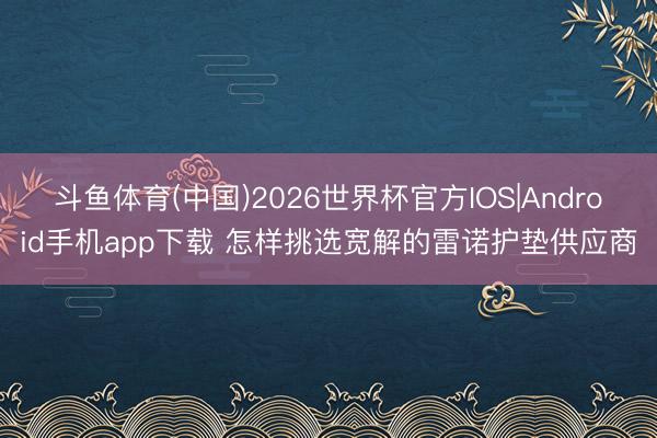 斗鱼体育(中国)2026世界杯官方IOS|Android手机app下载 怎样挑选宽解的雷诺护垫供应商