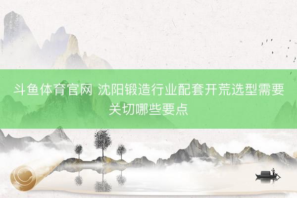 斗鱼体育官网 沈阳锻造行业配套开荒选型需要关切哪些要点