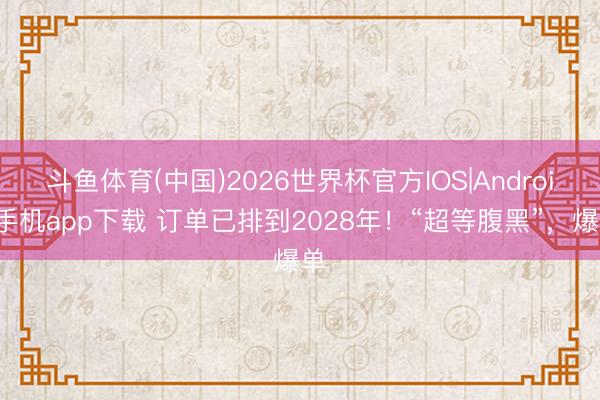 斗鱼体育(中国)2026世界杯官方IOS|Android手机app下载 订单已排到2028年！“超等腹黑”，爆单