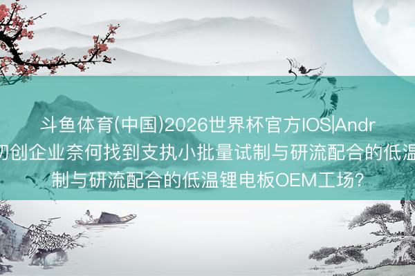 斗鱼体育(中国)2026世界杯官方IOS|Android手机app下载 初创企业奈何找到支执小批量试制与研流配合的低温锂电板OEM工场?