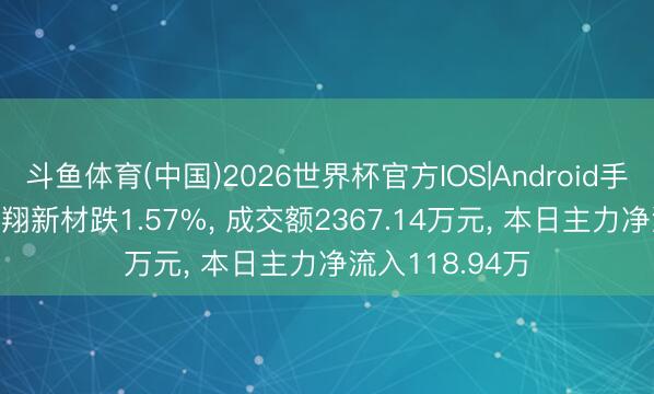 斗鱼体育(中国)2026世界杯官方IOS|Android手机app下载 远翔新材跌1.57%, 成交额2367.14万元, 本日主力净流入118.94万