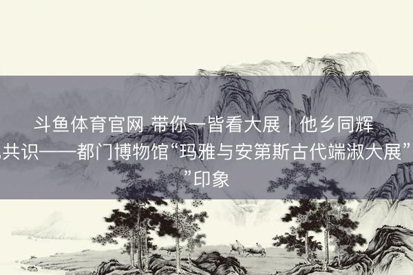 斗鱼体育官网 带你一皆看大展丨他乡同辉 文化共识——都门博物馆“玛雅与安第斯古代端淑大展”印象