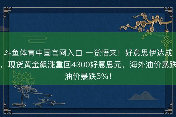 斗鱼体育中国官网入口 一觉悟来！好意思伊达成条约，现货黄金飙涨重回4300好意思元，海外油价暴跌5%！
