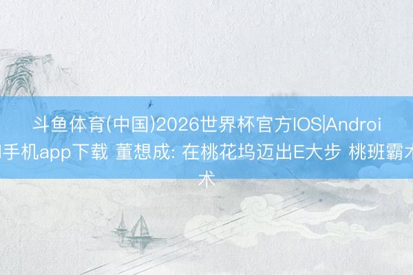 斗鱼体育(中国)2026世界杯官方IOS|Android手机app下载 董想成: 在桃花坞迈出E大步 桃班霸术